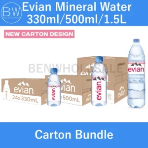 Evian Mineral Water 24 x 330ml / 24 x 500ml / 12 x 1.5L Carton Bundle